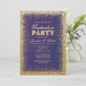 Invitations de fête de remise des diplômes d'or et (Debout devant)