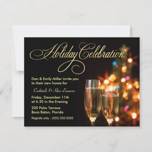 Invitations de fête de vacances (Devant)