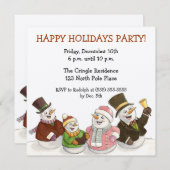 Invitations de fête de vacances de bonhommes de (Devant / Derrière)
