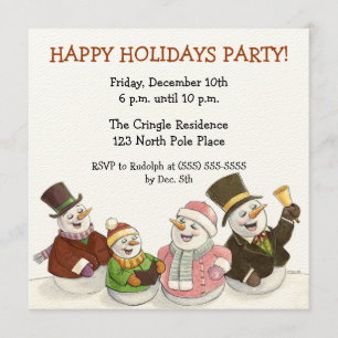Invitations de fête de vacances de bonhommes de