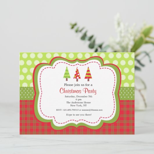 Invitations de fête de vacances de Noël (Debout devant)