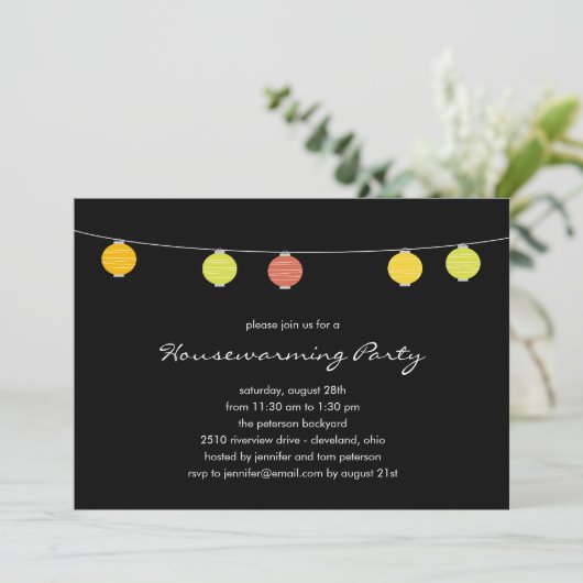 Invitations de fête des Lanternes d'été (Debout devant)