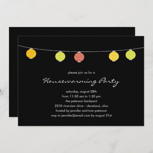 Invitations de fête des Lanternes d'été (Devant / Derrière)