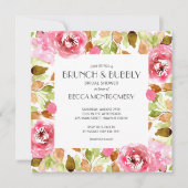 Invitations de Fête des mariées d'aquarelle Brunch (Devant)