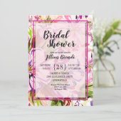 Invitations de Fête des mariées d'aquarelle rose (Debout devant)