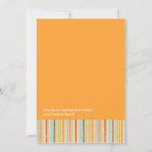 Invitations de Fête des mariées de bandes orange e (Dos)