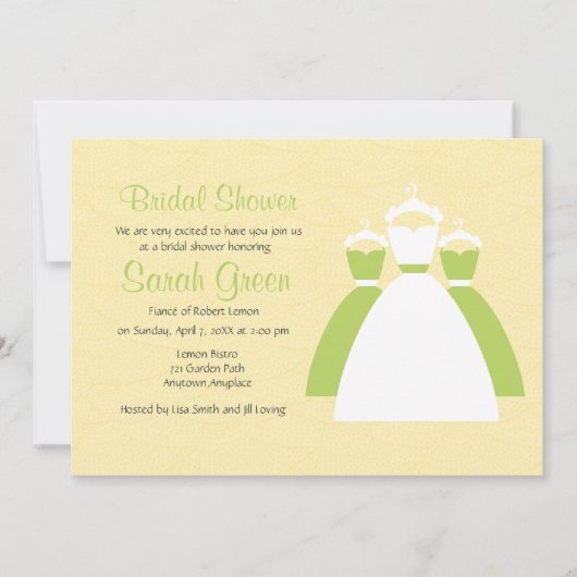 Invitations de Fête des mariées personnalisée jaun (Devant)