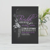 Invitations de Fête des mariées vintage  Chalkboar (Debout devant)