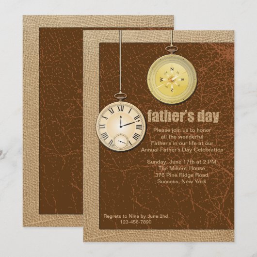 Invitations de fête des pères (Devant / Derrière)