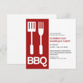 Invitations de Fête des pères amusante BBQ Party (Devant / Derrière)