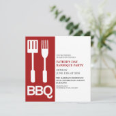Invitations de Fête des pères amusante BBQ Party (Debout devant)