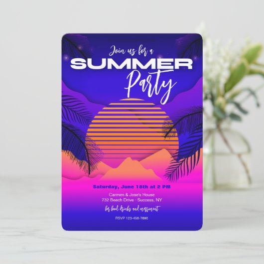 Invitations de fête d'été (Debout devant)