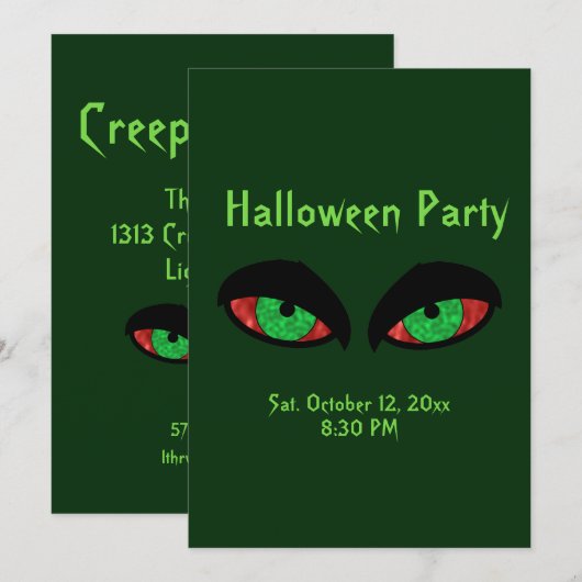Invitations de fête d'Halloween (Devant / Derrière)