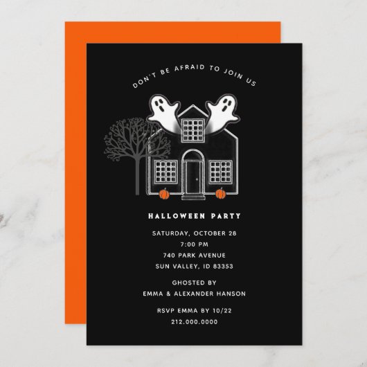 Invitations de fête d'Halloween (Devant / Derrière)
