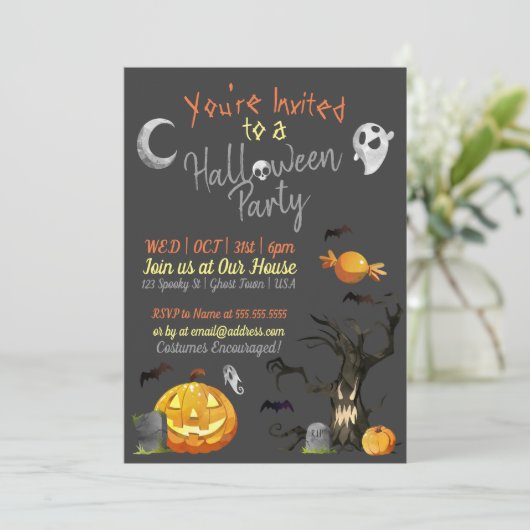 Invitations de fête d'Halloween (Debout devant)