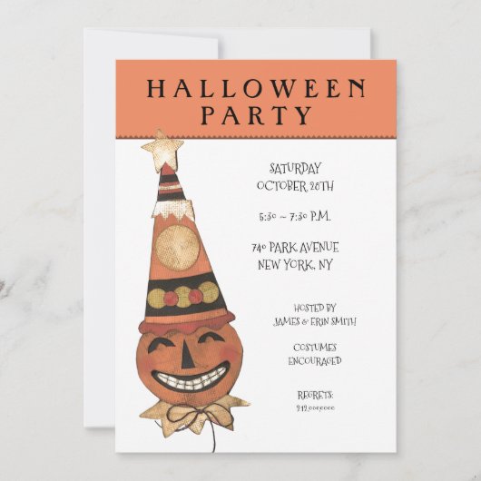 Invitations de fête d'Halloween (Devant)