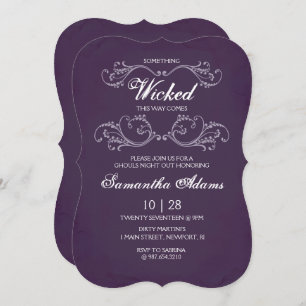 Invitations de fête d'Halloween adulte violet