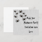Invitations de fête d'Halloween Araignées (Devant / Derrière)