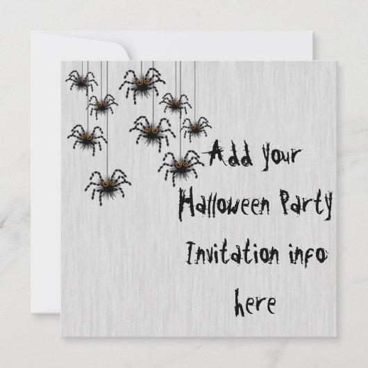 Invitations de fête d'Halloween Araignées (Devant)