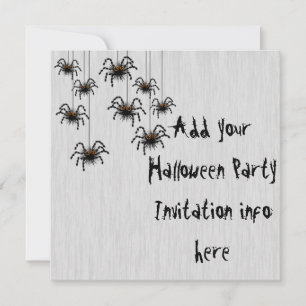Invitations de fête d'Halloween Araignées