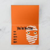 Invitations de fête d'Halloween Cartes de momie pe (Intérieur)
