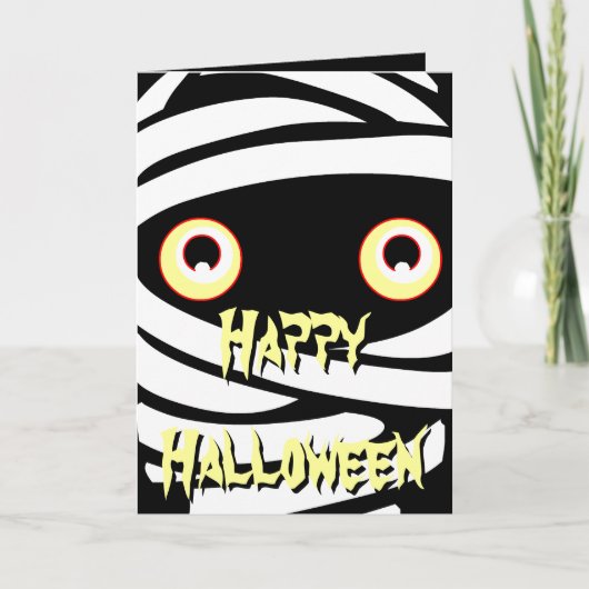 Invitations de fête d'Halloween Cartes de momie pe (Devant)
