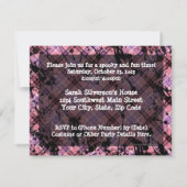 Invitations de fête d'Halloween crâne rose (Dos)