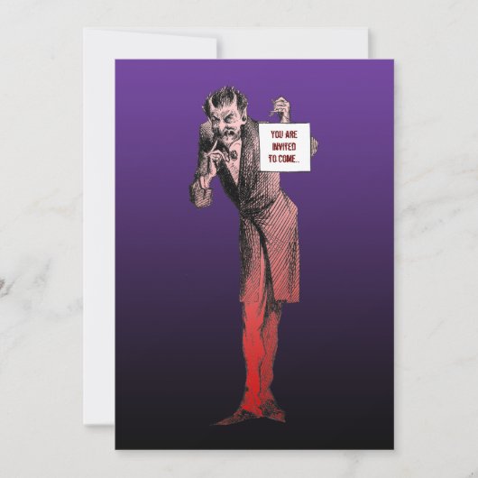 Invitations de fête d'Halloween diable (Devant)