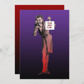 Invitations de fête d'Halloween diable (Devant / Derrière)