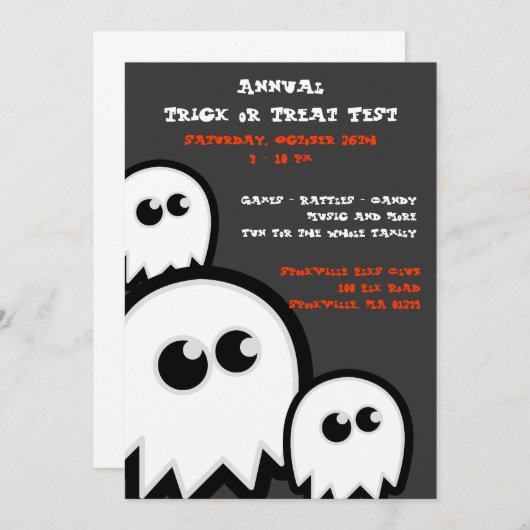 Invitations de fête d'Halloween Ghosts (Devant / Derrière)