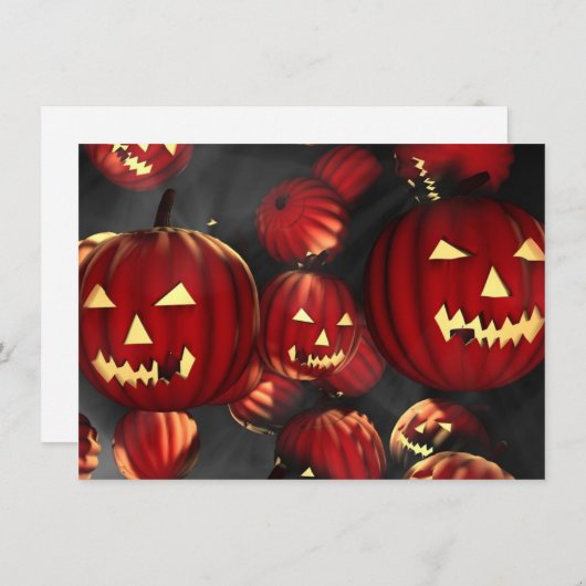 Invitations de fête d'Halloween Jack o lanternes (Devant / Derrière)