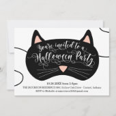 Invitations de fête d'Halloween Masque de chat (Devant)