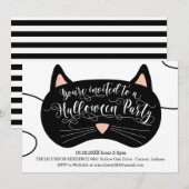 Invitations de fête d'Halloween Masque de chat (Devant / Derrière)
