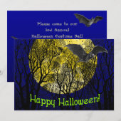 Invitations de fête d'Halloween personnalisées (Devant / Derrière)