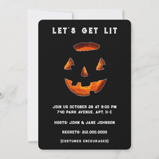 Invitations de fête d'Halloween pour adultes (Devant)