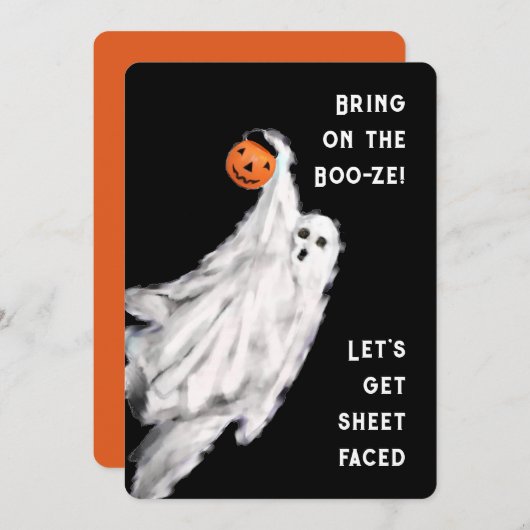 Invitations de fête d'Halloween pour adultes (Devant / Derrière)