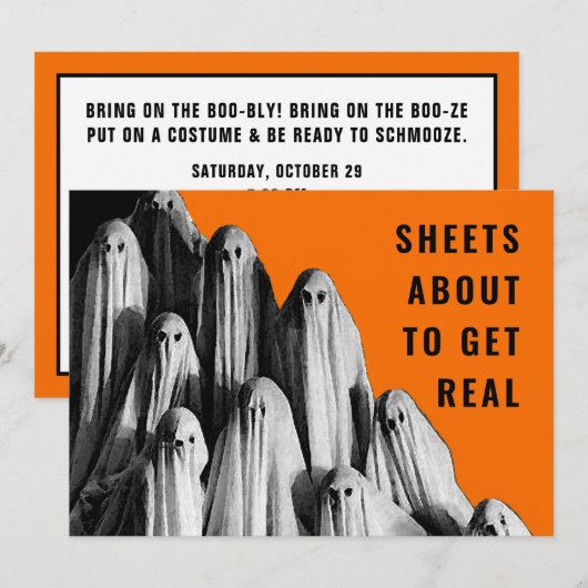 Invitations de fête d'Halloween pour adultes (Devant / Derrière)