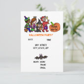 Invitations de fête d'Halloween pour enfants (Debout devant)