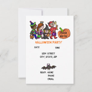 Invitations de fête d'Halloween pour enfants