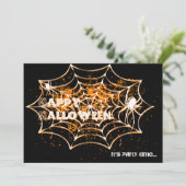 Invitations de fête d'Halloween Spiderweb (Debout devant)