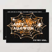 Invitations de fête d'Halloween Spiderweb (Devant / Derrière)