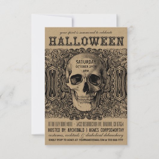 Invitations de fête d'Halloween - Steampunk Kraft (Devant)