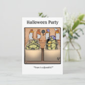 Invitations De Fête D'Humour Halloween Pour Hallow (Debout devant)