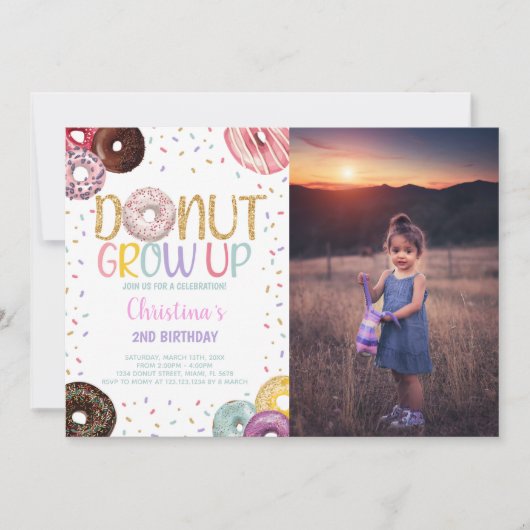 Invitations de fête douce pour enfants (Devant)