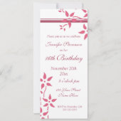 Invitations de fête du 16e anniversaire de la flor (Dos)