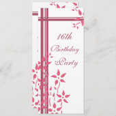 Invitations de fête du 16e anniversaire de la flor (Devant / Derrière)