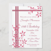Invitations de fête du 18e anniversaire de la flor (Dos)