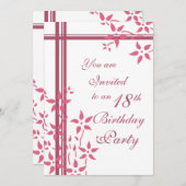 Invitations de fête du 18e anniversaire de la flor (Devant / Derrière)