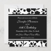 Invitations de fête du 18e anniversaire de la flor (Dos)