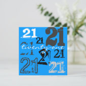 Invitations de fête du 21e anniversaire (Debout devant)